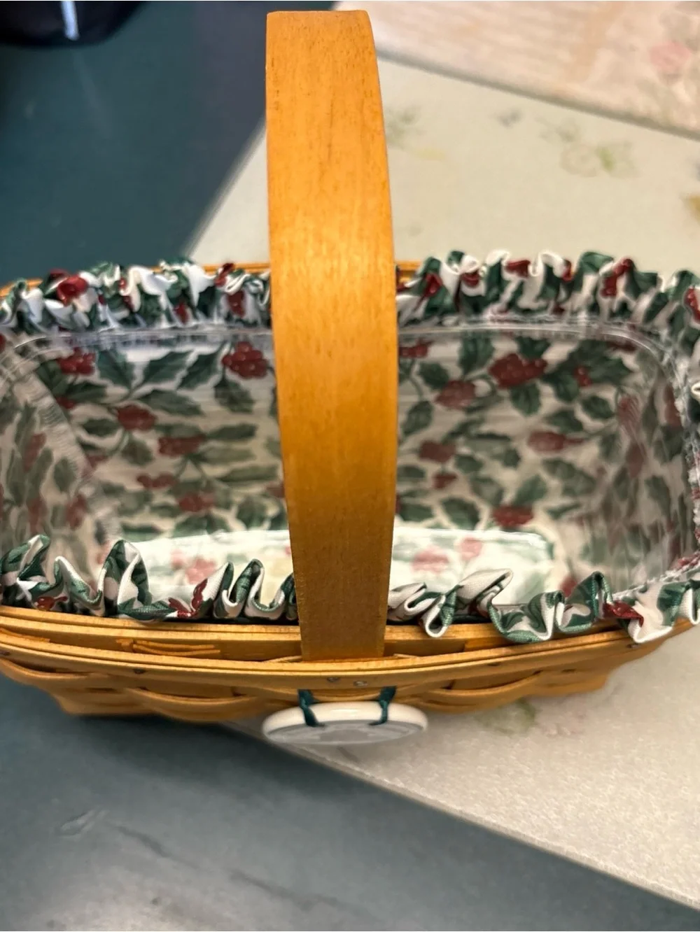 Longaberger 1999 Merry Christmas Holly Basket with Liner